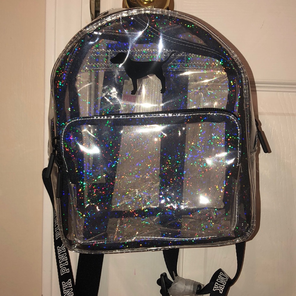 Mini transparent sparkle backpack